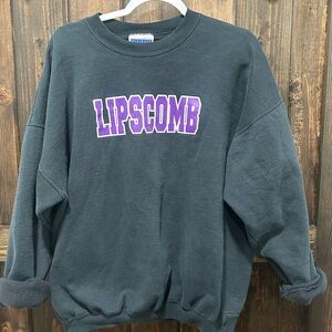 Hanes Black Sweatshirt with Purple Print